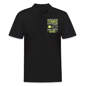 I will continue to play tennis fun sports - Men's Polo Shirt - black - Front - Kai (181cm)
