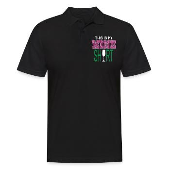 This is my wine shirt Wein Weinliebe Geschenkidee - Männer Poloshirt - Schwarz - Vorne - Kai (181cm)