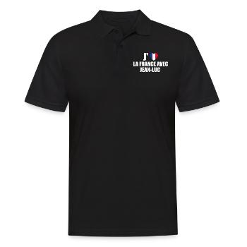 j'aime la France avec Jean Luc - Polo Homme - noir - Devant - Kai (181cm)