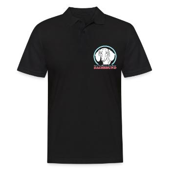 Dachshund Mom Dackel Hunde Hundebesitzer Geschenk - Männer Poloshirt - Schwarz - Vorne - Kai (181cm)