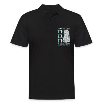 Écossais Chat à oreilles pliantes Maman Cat Cadeau - Polo Homme - noir - Devant - Kai (181cm)
