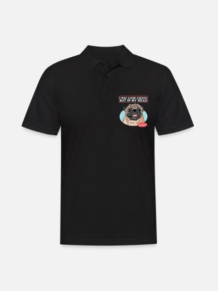 Mops Hunde Hundehalter Hundebesitzer Geschenk - Männer Poloshirt - Schwarz