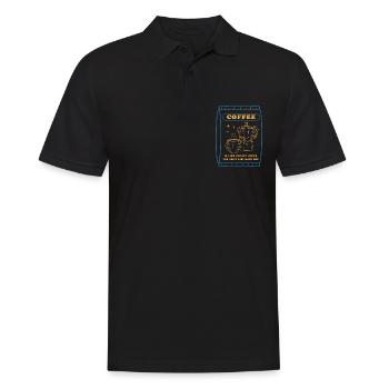 Café Amateurs de café Buveurs de café Cadeau - Polo Homme - noir - Devant - Kai (181cm)