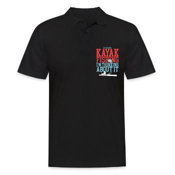 Kayak Pêche Kayak Pêcheur Kayak Kayaker Cadeau - Polo Homme - noir - Devant - Kai (181cm)