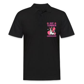 Rat Terrier Grandma Hund Hundebesitzer Geschenk - Männer Poloshirt - Schwarz - Vorne - Kai (181cm)