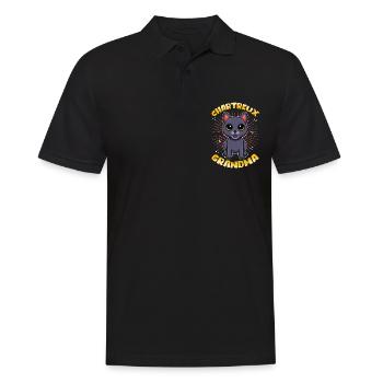 Chartreux Grandma Carthusian Cat Gift - Men's Polo Shirt - black - Front - Kai (181cm)