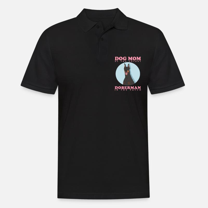 Dobermann Mom Hundemama Hundebesitzer Geschenk - Männer Poloshirt - Schwarz