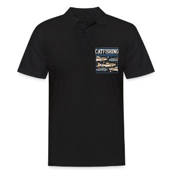 Pêcheurs à la ligne Pêche au poisson-chat Poisson Cadeau de pêche - Polo Homme - noir - Devant - Kai (181cm)