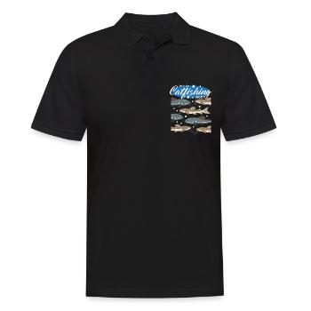 Cadeau de pêche à la pêche au poisson-chat - Polo Homme - noir - Devant - Kai (181cm)