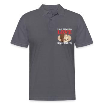 Süßes Eichhörnchen Hörnchen Geschenk - Männer Poloshirt - Anthrazit - Vorne - Nico (186cm)