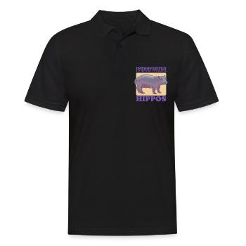 Hippo Baby Hippo Hippos Gift - Men's Polo Shirt - black - Front - Kai (181cm)