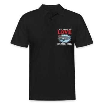 Pêcheur Poisson-Chat Pêche Pêche Poisson Cadeau - Polo Homme - noir - Devant - Kai (181cm)