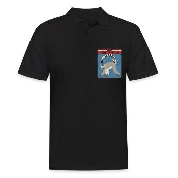 Lemur Ring-tailed lemurs Ringed Tail Lemure Gift - Men's Polo Shirt - black - Front - Kai (181cm)
