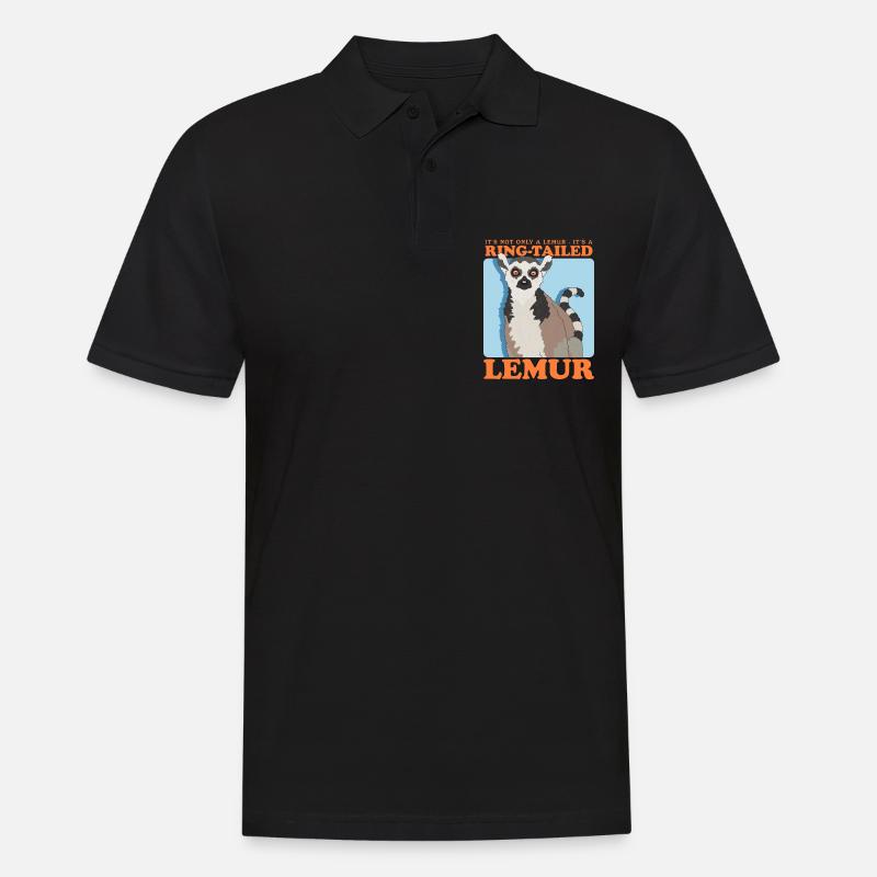 Lemur Katta Ringelschwanz Lemure Geschenk - Männer Poloshirt - Schwarz