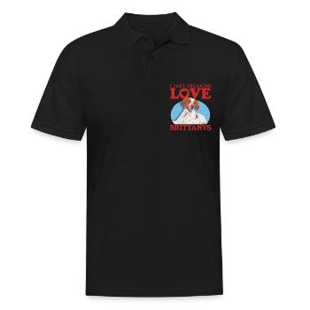 Brittany Spaniel Breton Pointing Dog Gift - Men's Polo Shirt - black - Front - Kai (181cm)
