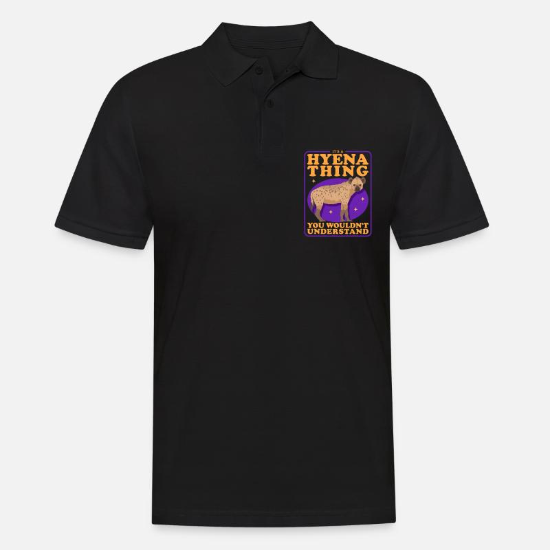 Hyäne Tüpfelhyäne Hyänen Geschenk - Männer Poloshirt - Schwarz