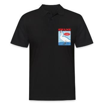 Schwan Schwanenliebhaber Vogel Schwäne Geschenk - Männer Poloshirt - Schwarz - Vorne - Kai (181cm)