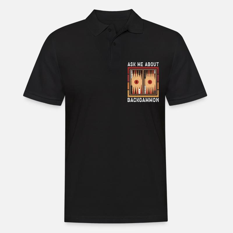 Backgammon Spieler Backgammon Brettspiel Geschenk - Männer Poloshirt - Schwarz