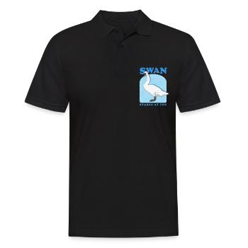 Schwan Schwäne Schwanenliebhaber Geschenk - Männer Poloshirt - Schwarz - Vorne - Kai (181cm)
