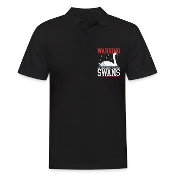 Schwan Schwäne Schwanenliebhaber Geschenk - Männer Poloshirt - Schwarz - Vorne - Kai (181cm)