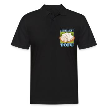 Tofu Bean Cheese Bean Curd Vegan Gift - Polo Homme - noir - Devant - Kai (181cm)