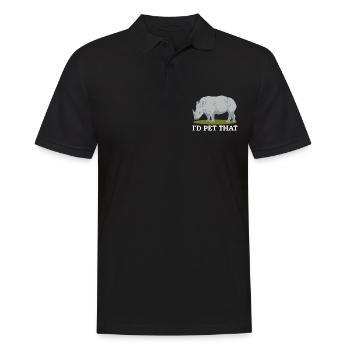 Nashorn Rhinozeros Nashörner Geschenk - Männer Poloshirt - Schwarz - Vorne - Kai (181cm)