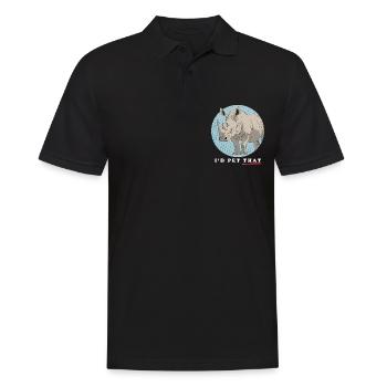 Nashorn Nashörner Rhinozeros Geschenk - Männer Poloshirt - Schwarz - Vorne - Kai (181cm)