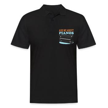 Piano Pianiste Piano Pianiste Cadeau - Polo Homme - noir - Devant - Kai (181cm)