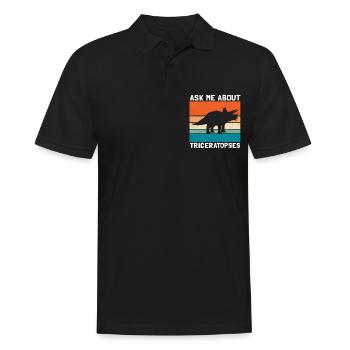 Triceratops Dinosaurier Dinos Geschenke - Männer Poloshirt - Schwarz - Vorne - Kai (181cm)