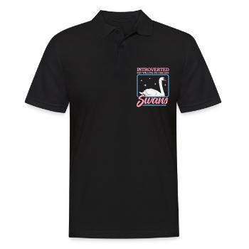 Schwäne Schwan Schwanenliebhaber Geschenk - Männer Poloshirt - Schwarz - Vorne - Kai (181cm)