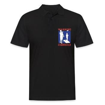Cornhole Player Sac à grains trou aveugle Cadeau - Polo Homme - noir - Devant - Kai (181cm)