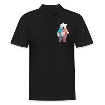 Baby Polarbär mit Milchshake - Männer Poloshirt - Schwarz - Vorne - Kai (181cm)