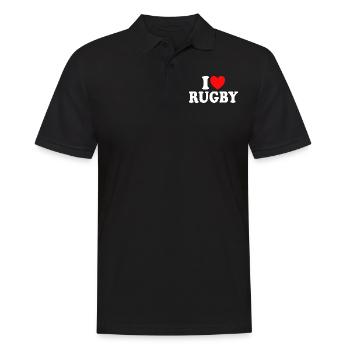 Ich liebe Rugby Rugbyman Sport Rugby - Männer Poloshirt - Schwarz - Vorne - Kai (181cm)