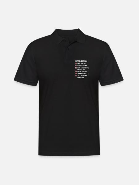 Rick Roll Checkliste (Never Gonna Give You Up) - Männer Poloshirt - Schwarz