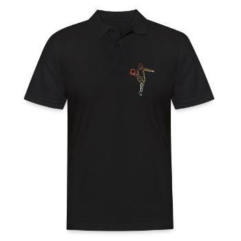 Joueur de basket-ball Vintage - Polo Homme - noir - Devant - Kai (181cm)
