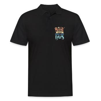Boat Waves Sun Rays Lake Days - Men's Polo Shirt - black - Front - Kai (181cm)