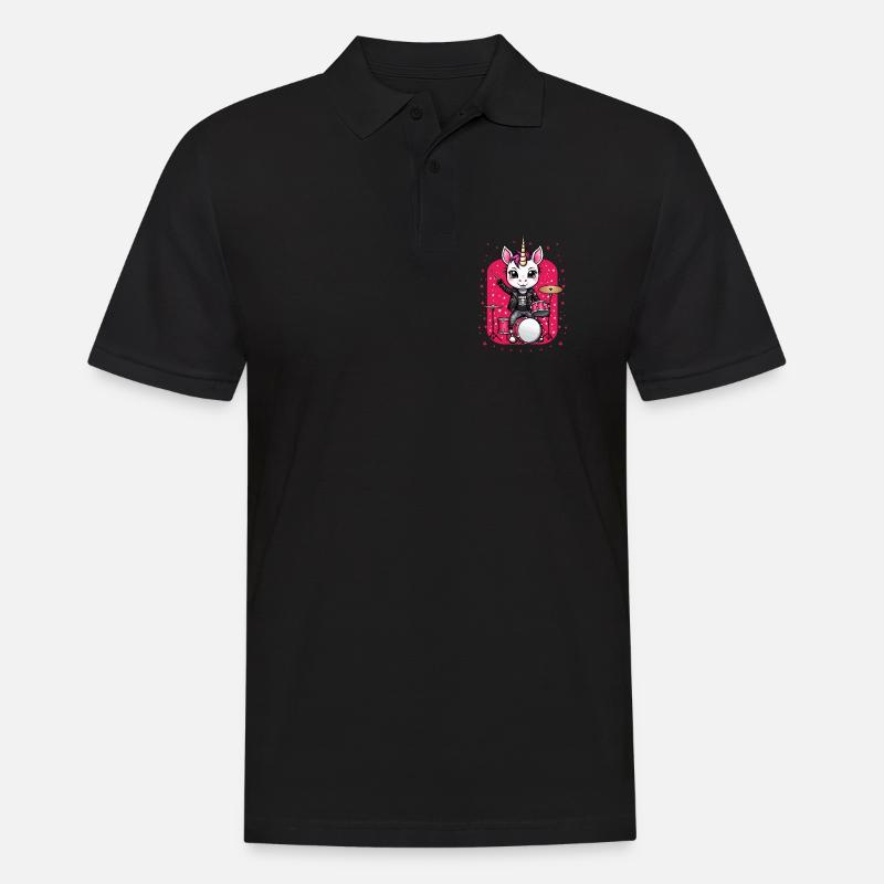 Punk Rock Einhorn - Männer Poloshirt - Schwarz