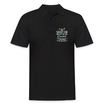So sieht ein richtig cooler Tierarzt aus Veterinär - Männer Poloshirt - Schwarz - Vorne - Kai (181cm)