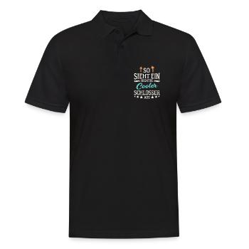 So sieht ein richtig cooler Schlosser aus - Männer Poloshirt - Schwarz - Vorne - Kai (181cm)