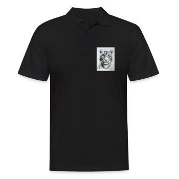 White Tiger - Weisser Tiger - Männer Poloshirt - Schwarz - Vorne - Kai (181cm)