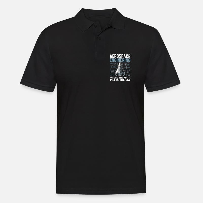 Aerospace Engineering Math Humor Design - Men's Polo Shirt - black