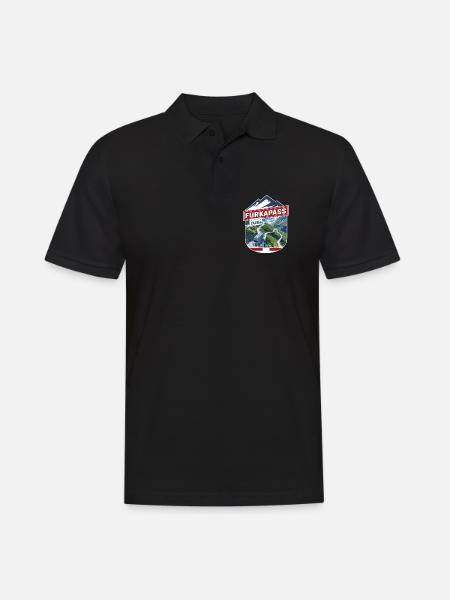 Sticker_CH_Furka - Männer Poloshirt - Schwarz