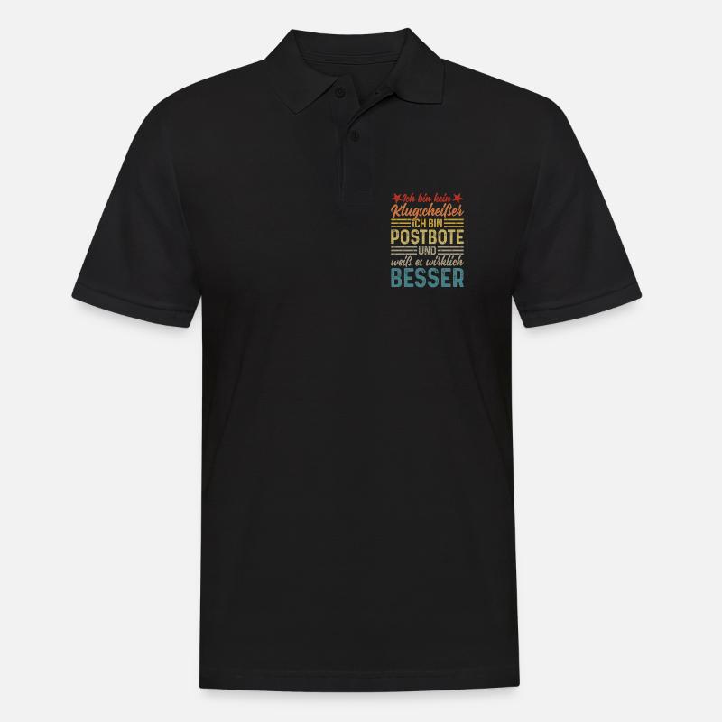 Postbote - Ich bin kein Klugscheißer - Männer Poloshirt - Schwarz