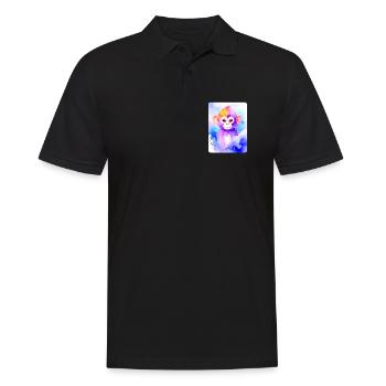 Petit singe (portrait) (aquarelle violette) - Polo Homme - noir - Devant - Kai (181cm)
