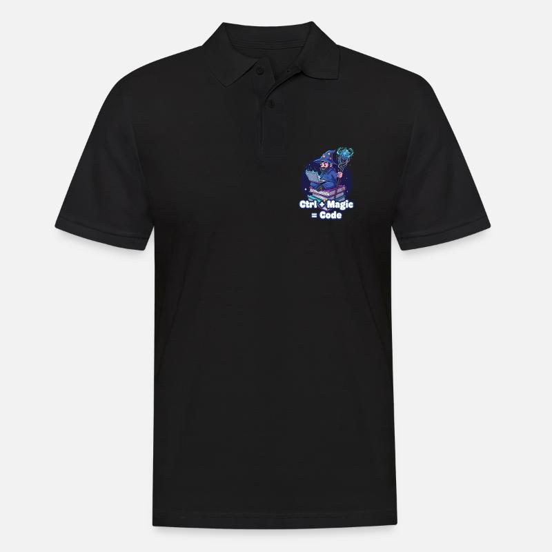 Ctrl Magic Code Wizard - Men's Polo Shirt - black