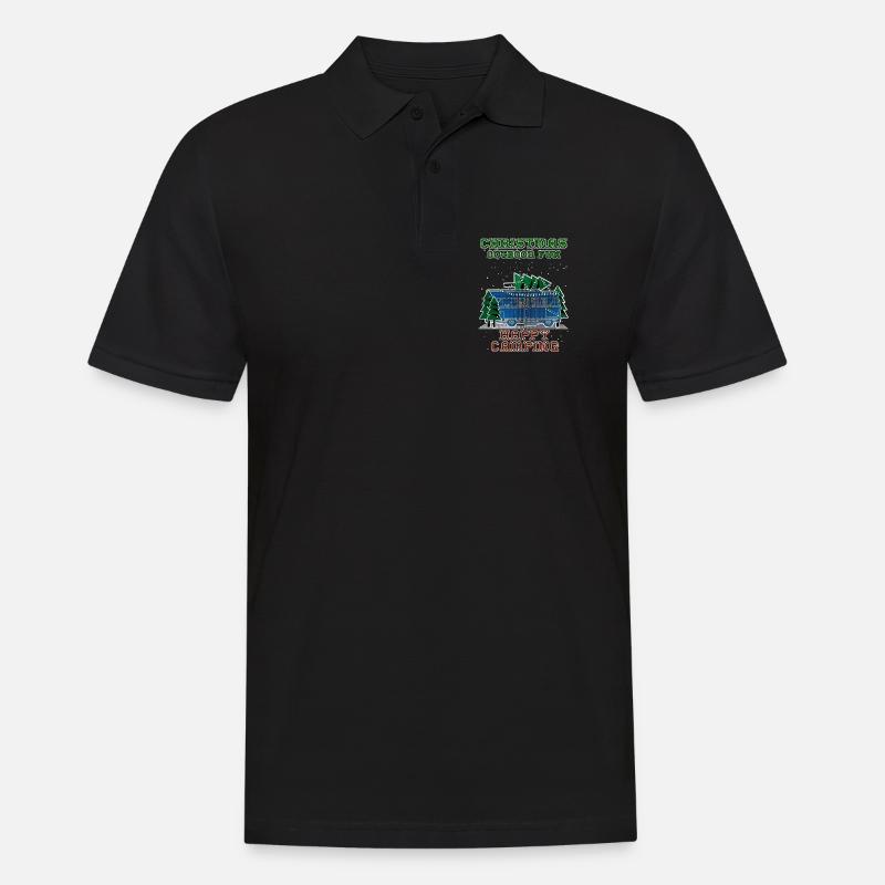 christmas Camping - Männer Poloshirt - Schwarz