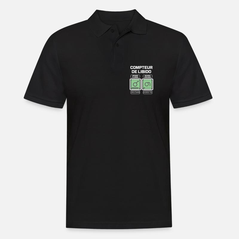 Männliches Libido-Messgerät - Männer Poloshirt - Schwarz