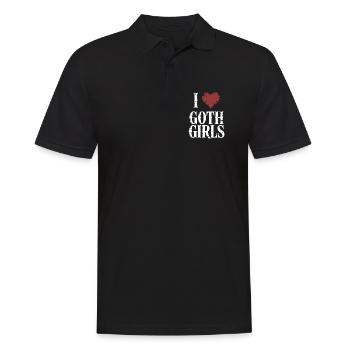 I Heart Goth Girls - Men's Polo Shirt - black - Front - Kai (181cm)