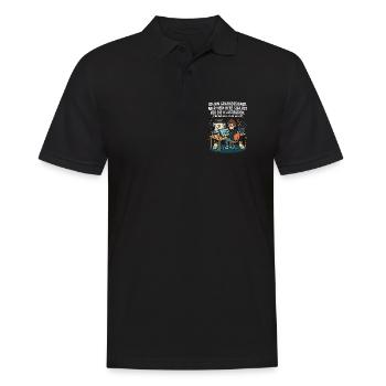 Grafikdesigner Illustration Leidenschaft - Männer Poloshirt - Schwarz - Vorne - Kai (181cm)