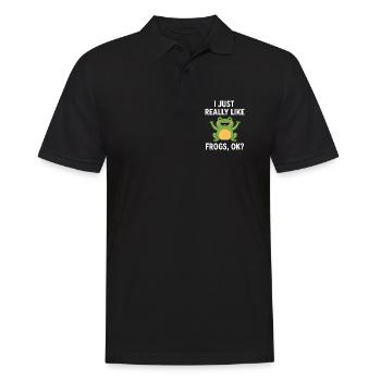 I just like frogs very much Design - Men's Polo Shirt - black - Front - Kai (181cm)